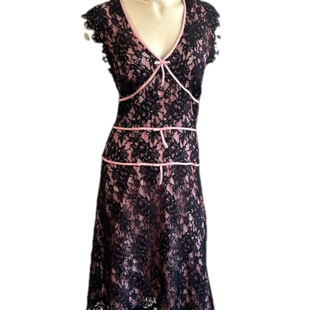 UNBRANDED Y2K vintage lace evening sleeveless M/L ?
